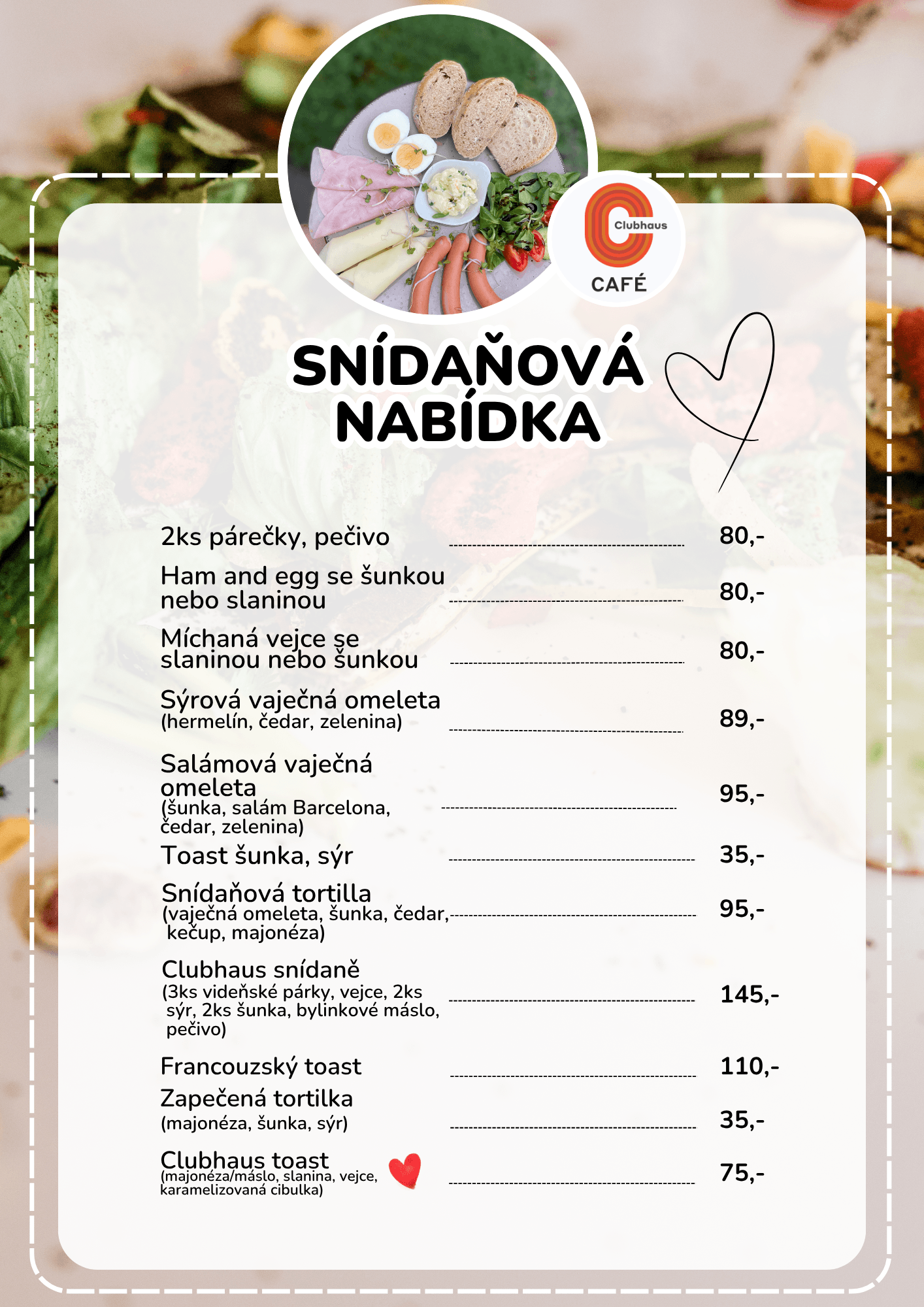 Snídaňové menu