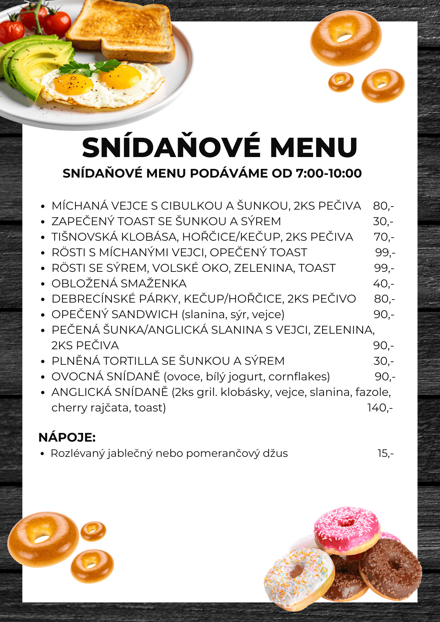 Snídaňové menu